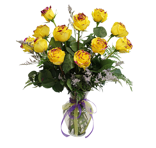 Yellow Roses with Glitter